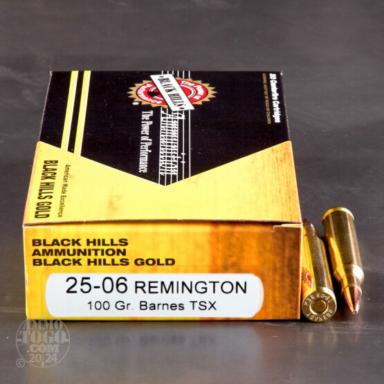 20rds - 25-06 Rem. Black Hills Gold 100gr. Barnes Triple Shock Hollow Point Copper Ammo