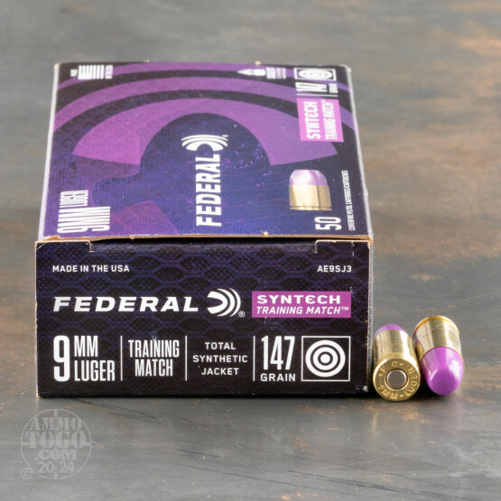 50rds – 9mm Federal Syntech Training Match 147gr. Total Synthetic Jacket FN Ammo