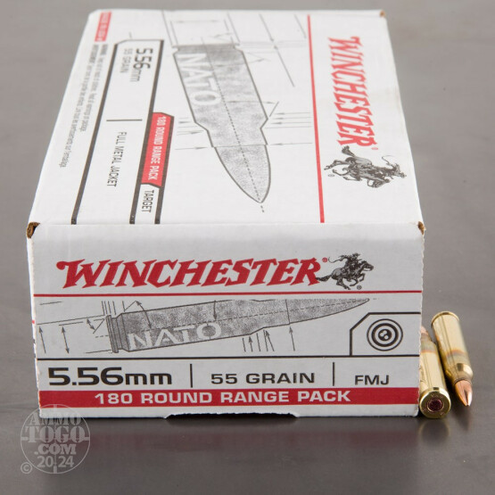 180rds - 5.56x45mm Winchester USA 55gr. FMJ Ammo