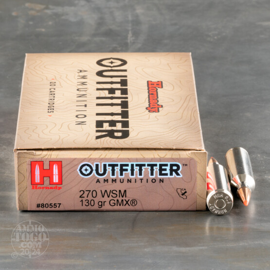 20rds – 270 WSM Hornady Outfitter 130gr. GMX Ammo