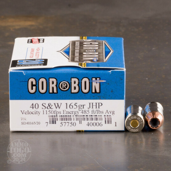 500rds - 40 S&W Corbon 165gr. JHP Ammo
