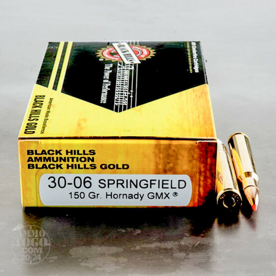  20rds – 30-06 Black Hills Gold 150gr. Hornady GMX Polymer Tip Ammo