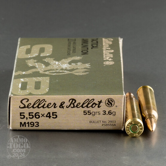 1000rds – 5.56x45 Sellier & Bellot 55gr. FMJ M193 Ammo