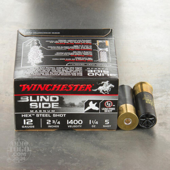 250rds - 12 Gauge Winchester Blind Side Magnum Pheasant 2 3/4" 1 1/4oz. #5 Shot Ammo
