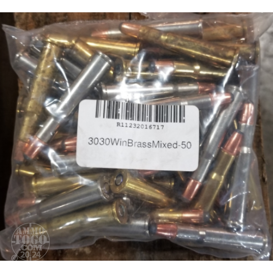 50rds – 30-30 Mixed Brass and Nickel Plated Ammo