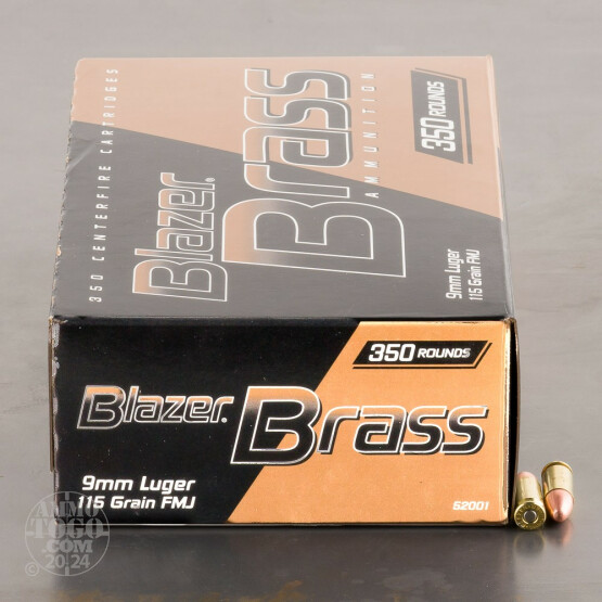 350rds – 9mm Blazer Brass 115gr. FMJ Ammo