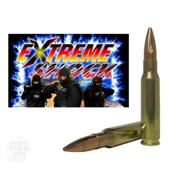 6rds - 308 Win. Extreme Shock 168gr. BTHP Non Toxic Lead Free Frangible Ammo