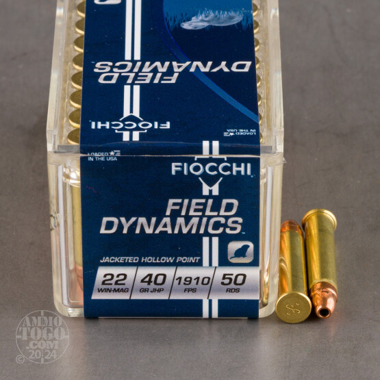 50rds - 22 Mag Fiocchi 40gr. Jacketed Hollow Point Ammo