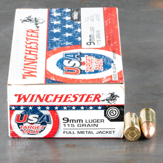 500rds – 9mm Winchester USA Target Pack 115gr. FMJ Ammo