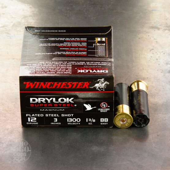25rds - 12 Gauge Winchester Drylok Waterfowl 1 3/8 Ounce 3" (#BB) Ammo