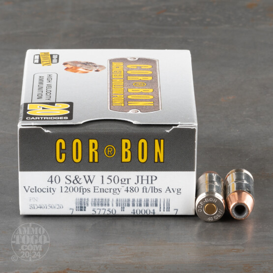 20rds - 40 S&W Corbon 150gr. HP Ammo