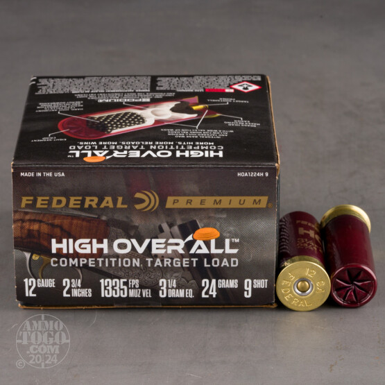 25rds – 12 Gauge Federal High Over All 2-3/4" 7/8oz. #9 Shot Ammo