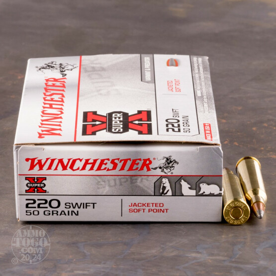 20rds - 220 Swift Winchester 50gr. SuperX Pointed Soft Point Ammo