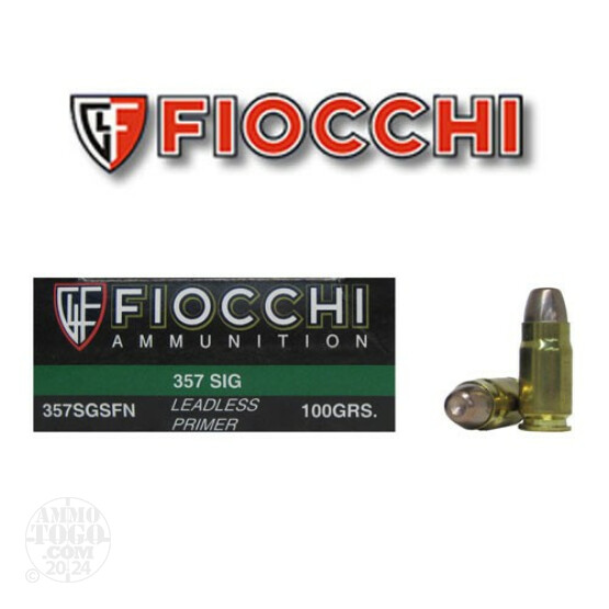 50rds - 357 Sig Fiocchi Sinterfire 100gr. Leadless Frangible Ammo