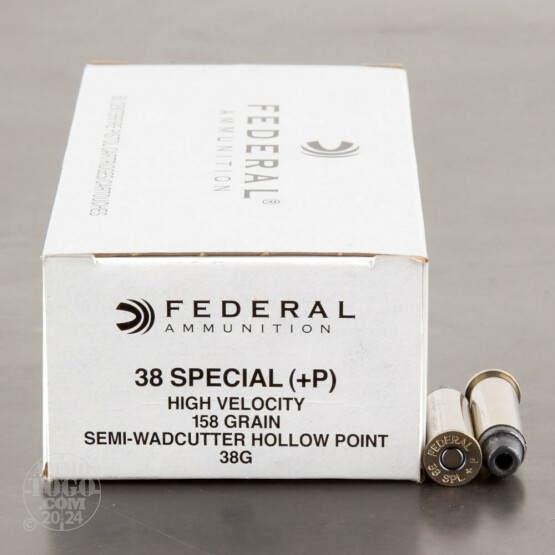 50rds – 38 Special +P Federal LE 158gr. LSWHP Ammo