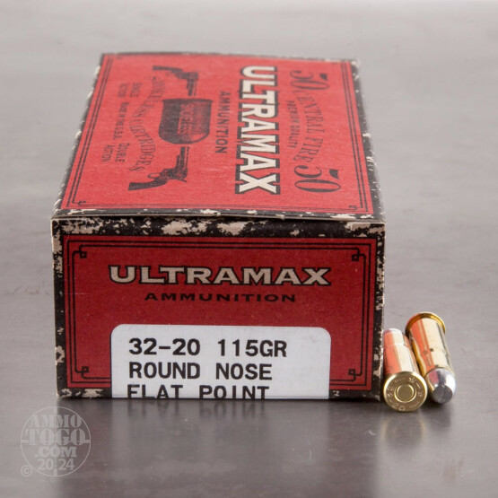 50rds - 32-20 Ultramax Cowboy 115gr. RNFP Lead Ammo