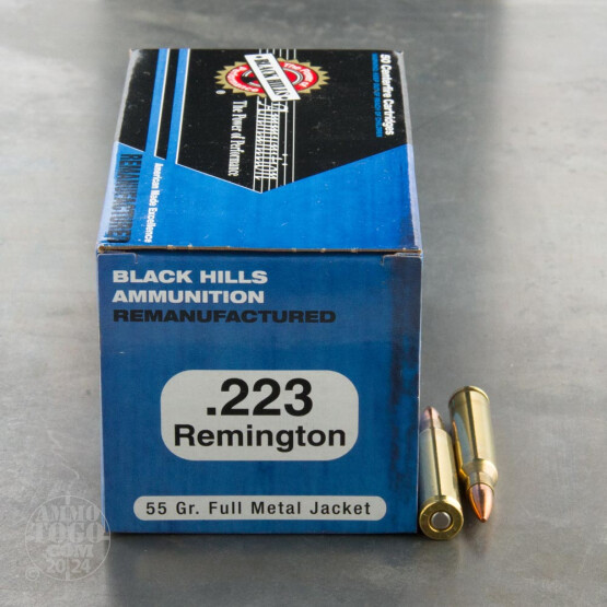1000rds - .223 Black Hills 55gr. Remanufactured Full Metal Jacket Ammo