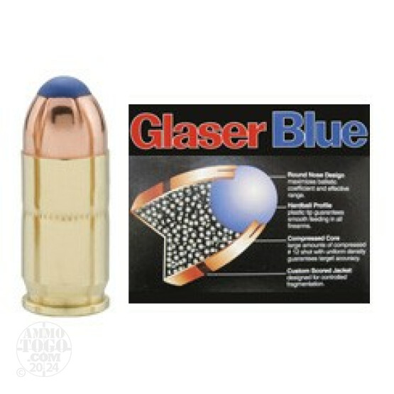 6rds - 380 Auto Glaser Blue 70gr. Safety Slug Ammo