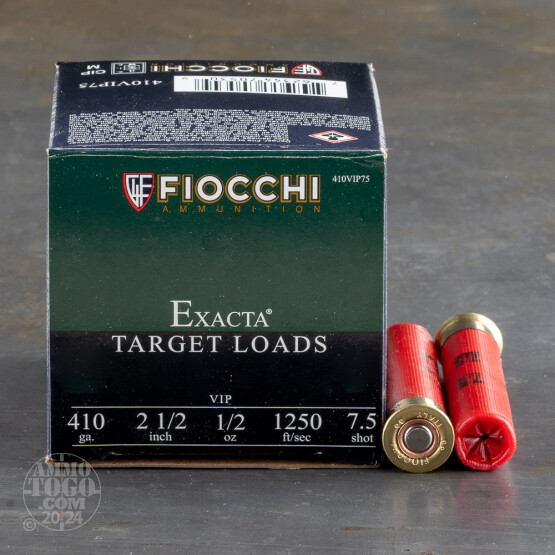 25rds - 410 Gauge Fiocchi 2 1/2" 1/2oz. #7 1/2 Shot Ammo