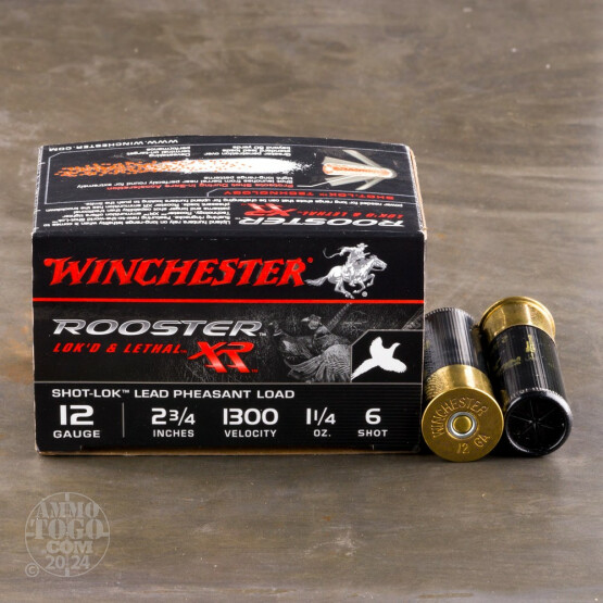 15rds – 12 Gauge Winchester Rooster XR 2-3/4" 1-1/4 oz. #6 Shot Ammo