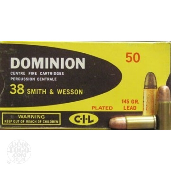 50rds - 38 S&W Dominion 145gr LRN Ammo