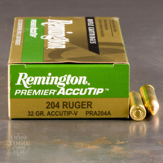 20rds - 204 Ruger Remington Premier 32gr. AccuTip-V BT Ammo
