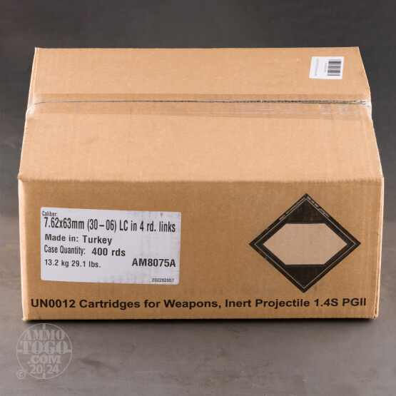 400rds – 30-06 Turkish Military Surplus 151gr. FMJ Linked Ammo