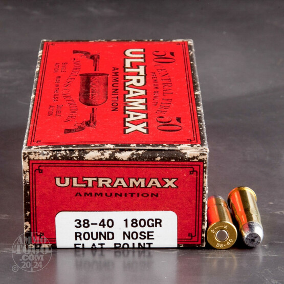50rds - 38-40 Ultramax 180gr. Round Nose Flat Point Ammo