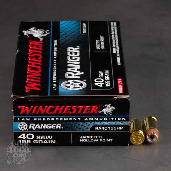 500rds – 40 S&W Winchester Ranger 155gr. JHP Ammo
