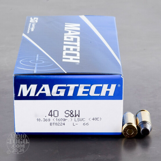 50rds - 40 S&W Magtech 160gr. LSWC Ammo