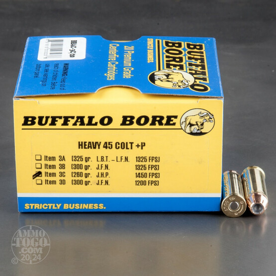 20rds - 45 Long Colt Heavy Buffalo Bore 260gr. +P JHP Ammo