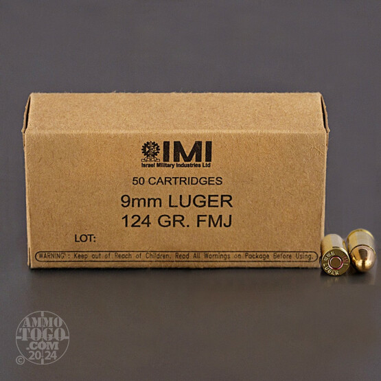 1000rds - 9mm Israel Military Industries 124gr. FMJ Ammo