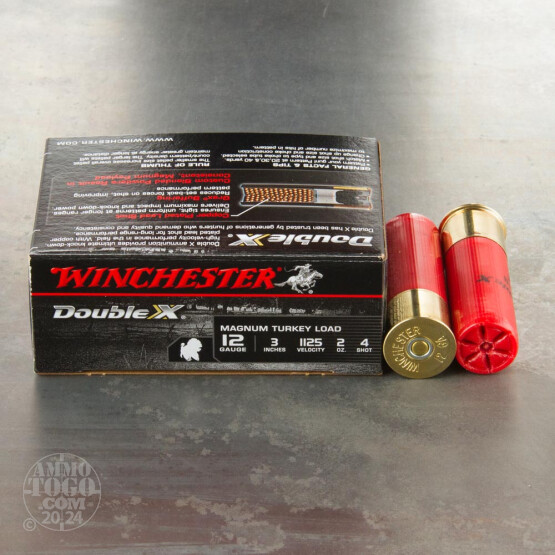 100rds - 12 Gauge Winchester Double-X 3" 2oz. #4 Shot Ammo