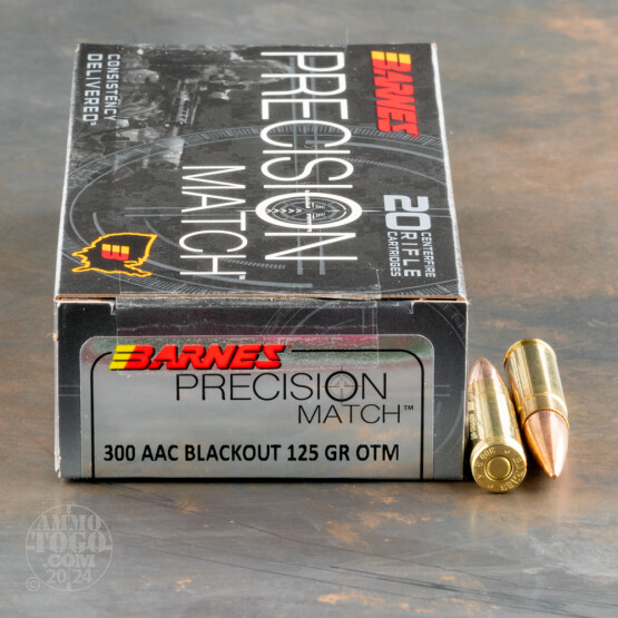 20rds – 300 AAC Blackout Barnes Precision Match 125gr. OTM BT Ammo