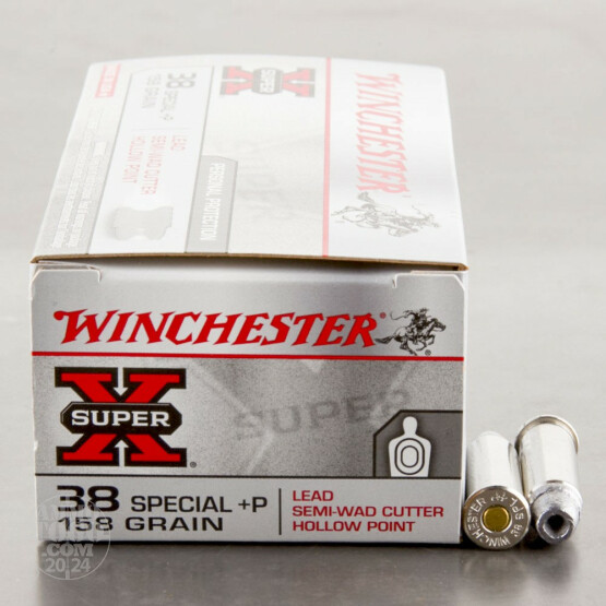50rds - 38 Special Winchester 158gr Lead Semi-Wadcutter Hollow Point Ammo