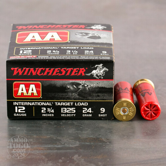 25rds – 12 Gauge Winchester AA International Target 2-3/4" 7/8 oz. #9 Shot Ammo