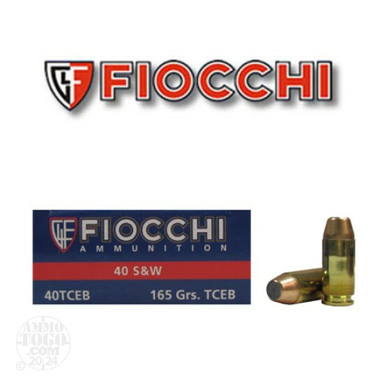 50rds - 40 S&W Fiocchi 165gr. Encapsulated TC Ammo