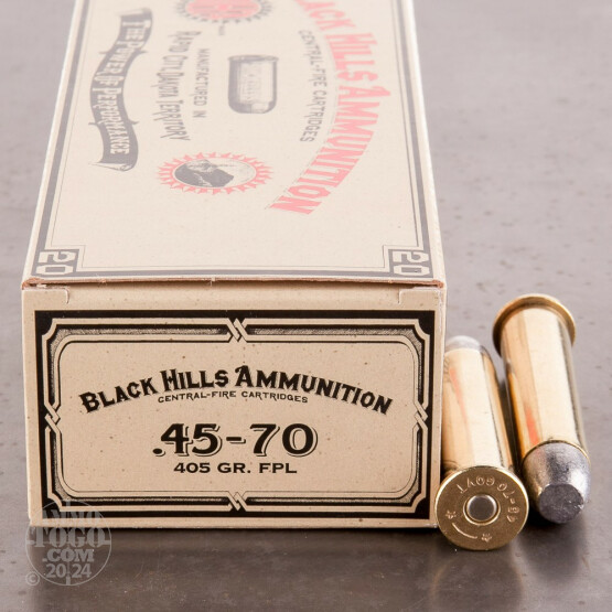 20rds - 45-70 Govt. Black Hills 405gr. Flat Point Lead Ammo
