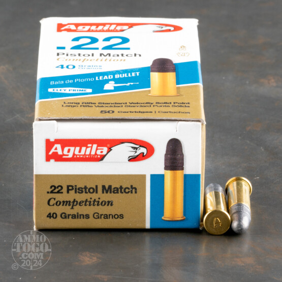 500rds - 22LR Aguila Pistol Match 40gr. Solid Point Ammo