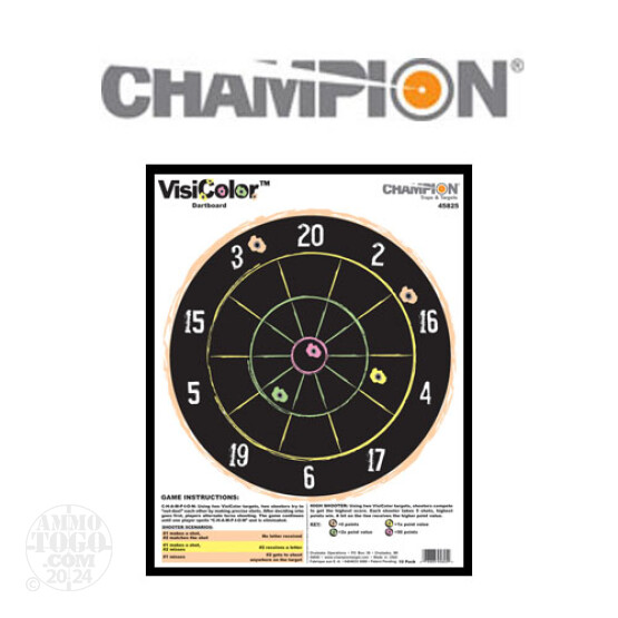 1 - Champion VisiColor Dartboard Target 10 Pack