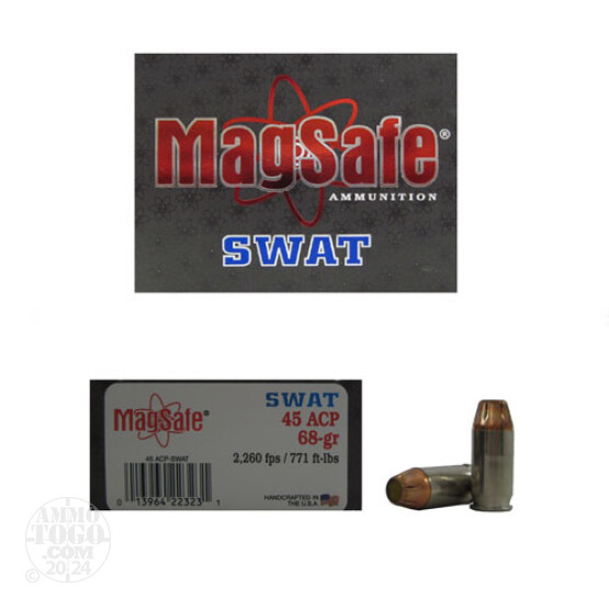 10rds - 45 ACP Magsafe 68gr. +P Super Swat Pre-Fragmented Ammo