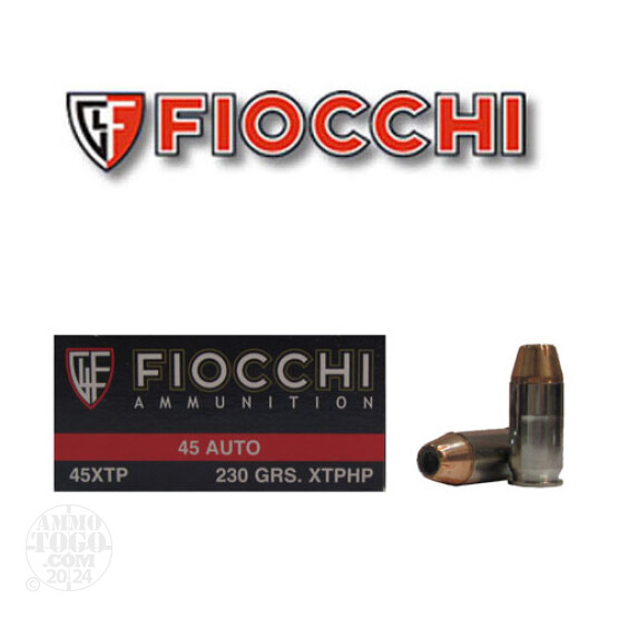 500rds - 45 ACP Fiocchi 230gr XTP Hollow Point Ammo