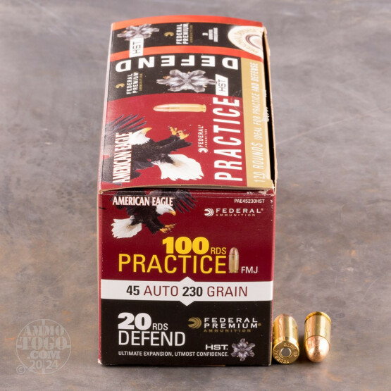 120rds – 45 ACP Federal Combo Pack 230gr. FMJ & JHP Ammo