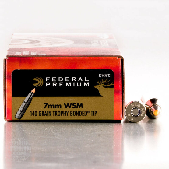 20rds – 7mm WSM Federal 140gr. Trophy Bonded Tip Ammo