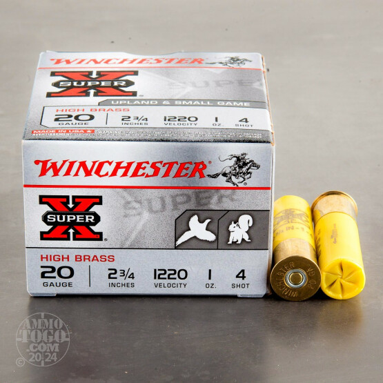 250rds – 20 Gauge Winchester Upland & Small Game 2-3/4" 1 oz. #4 Shot Ammo