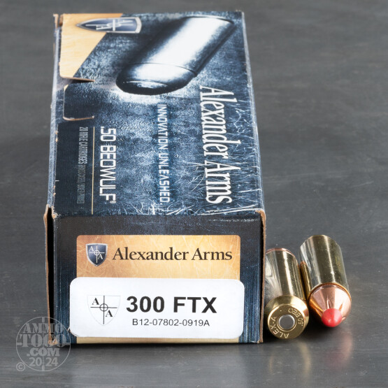 20rds – 50 Beowulf Alexander Arms 300gr. FTX Ammo