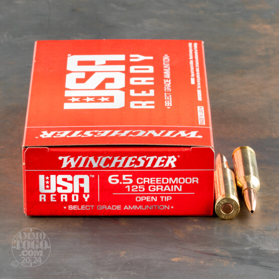 20rds – 6.5mm Creedmoor Winchester USA Ready 125gr. Open Tip Ammo