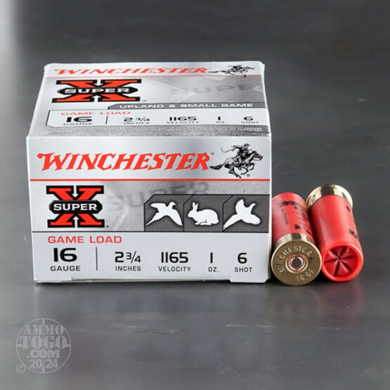 25rds - 16 Gauge Winchester Super-X 2 3/4" 1oz. #6 Shot Ammo