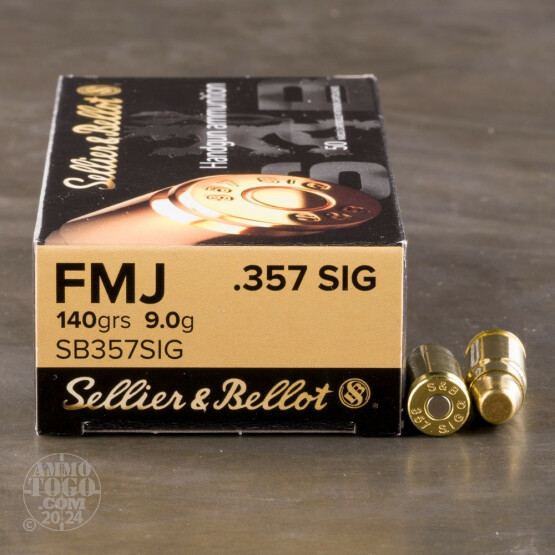 50rds - .357 Sig Sellier & Bellot 140gr. FMJ Ammo