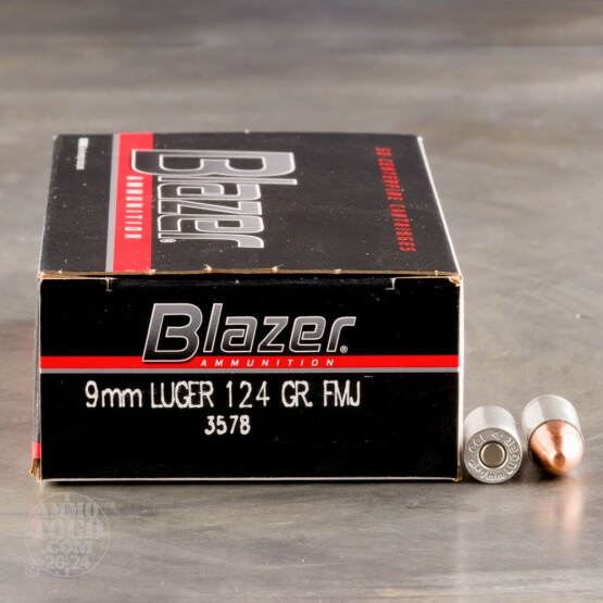 50rds – 9mm Blazer 124gr. FMJ Ammo